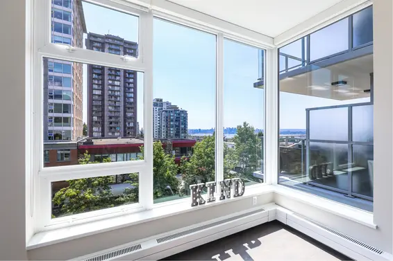 Living Room with City View - 503-150 West 15th Street, North Vancouver  