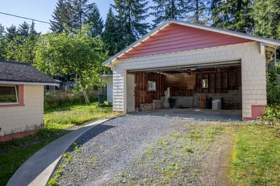 352 East 24th Street, North Vancouver - garage open  