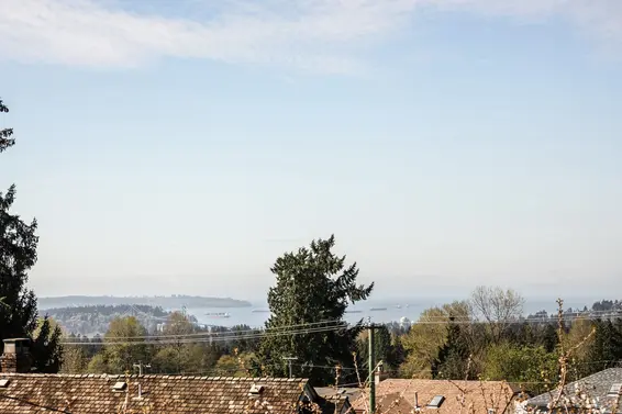 View to Lions Gate Bridge and the ocean  