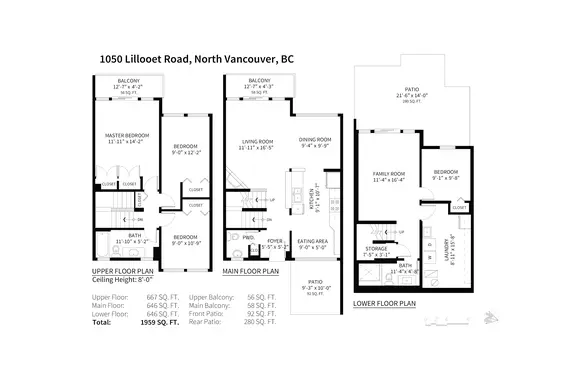 Floorplan. Grab the PDF at the Downloads tab. - 1050 Lillooet Road, North Vancouver  