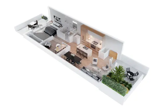 3D Floorplan - 107 649 East 3rd Street  