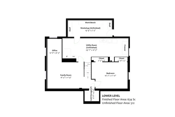 Lower Level Floor Plan - 1136 W 22nd Street, North Vancouver  