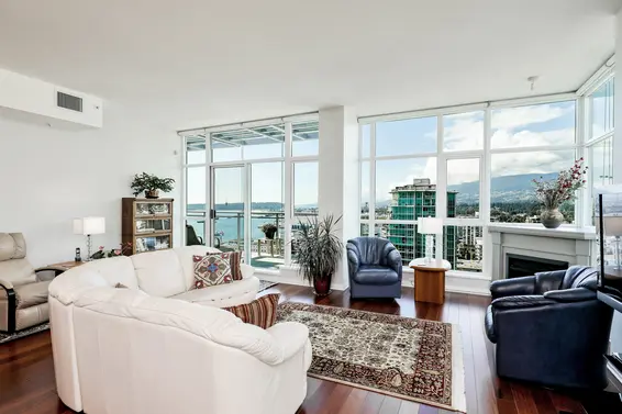 Living Room | 2303-188 East Esplanade, North Vancouver  