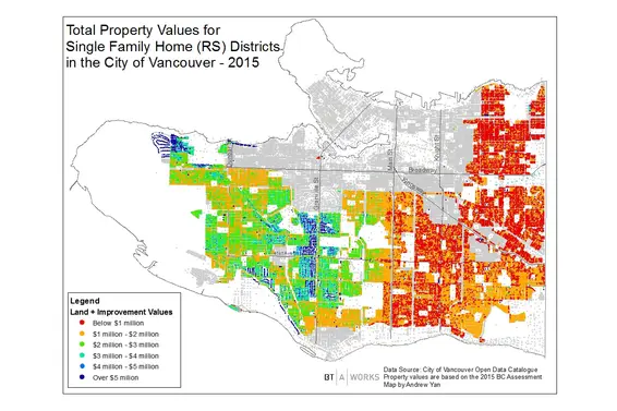 66 per cent of single-family residences are assessed over $1 million