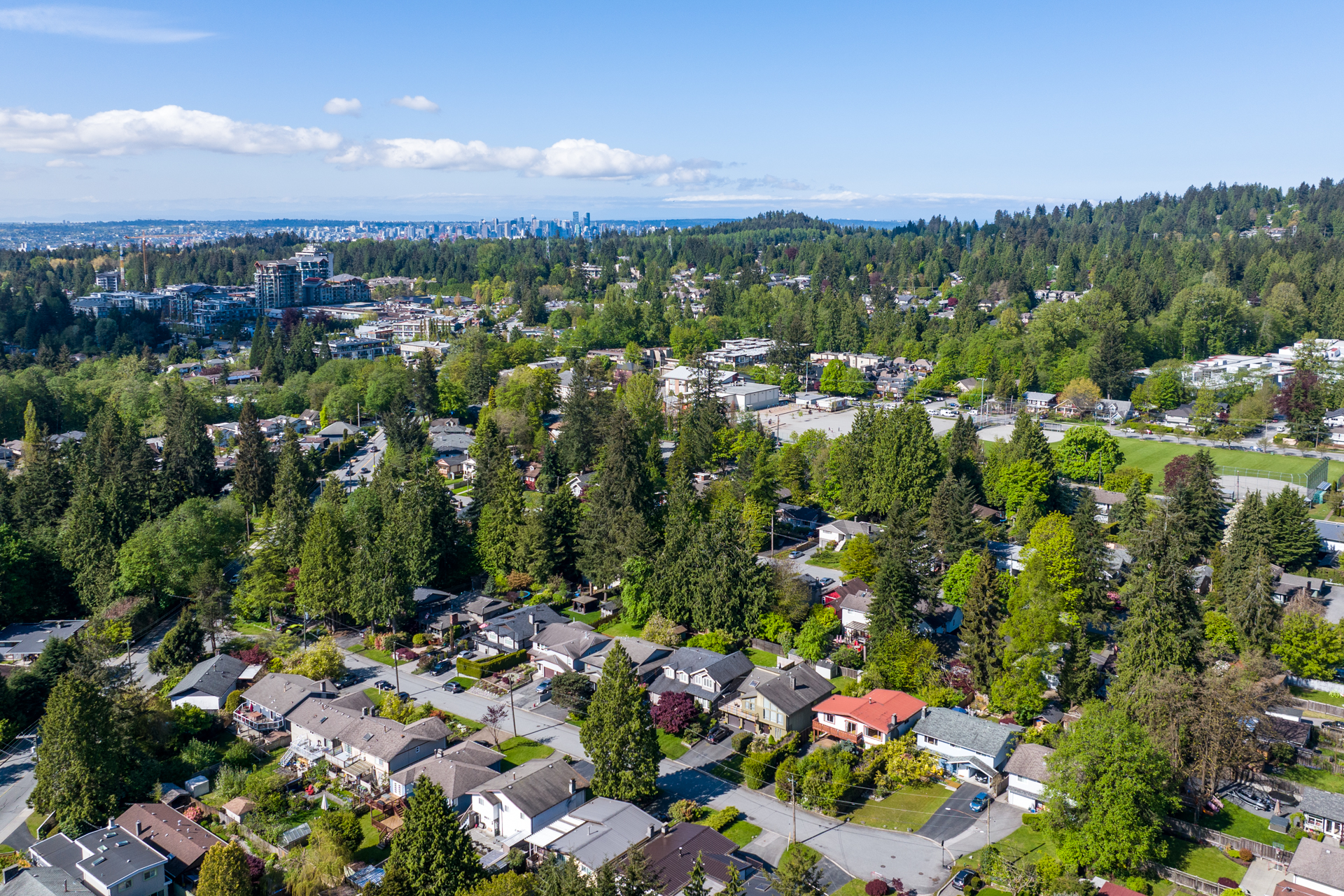 drone photo of lynn valley north vancouver 